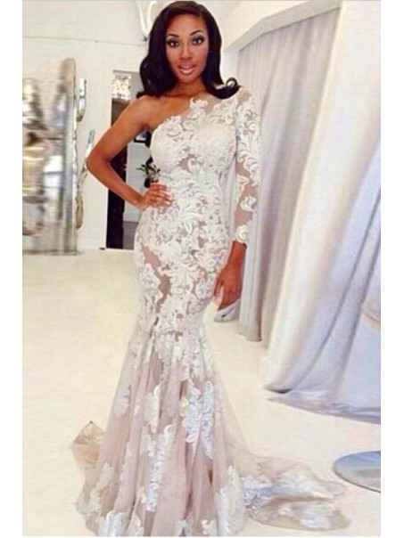 Mermaid One Shoulder Lace Wedding Dresses Bridal Gowns 903023 Mermaid One Shoulder Lace Wedding Dresses Bridal Gowns 903023