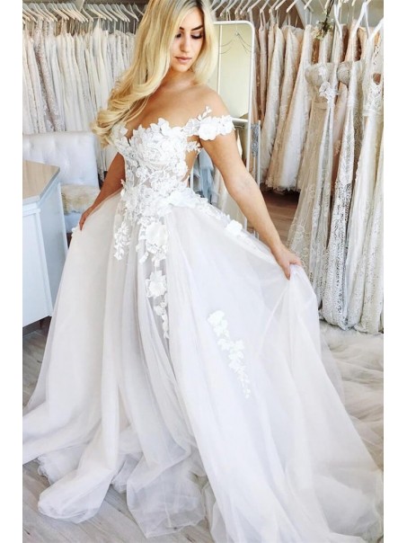 A-Line Lace Off the Shoulder Wedding Dresses Bridal Gowns 903035 A-Line Lace Off the Shoulder Wedding Dresses Bridal Gowns 903035