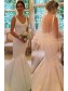 Mermaid V Neck Long Wedding Dresses Bridal Gowns 903039