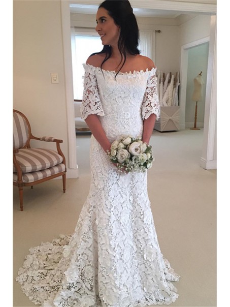 Mermaid Lace Long Wedding Dresses Bridal Gowns with Sleeves 903047 Mermaid Lace Long Wedding Dresses Bridal Gowns with Sleeves 903047
