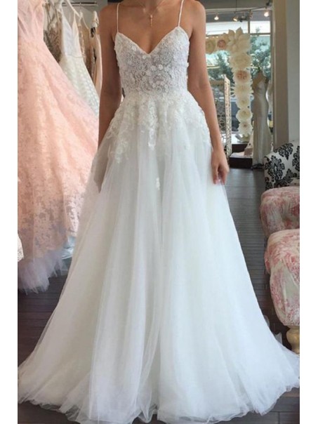 A-Line Spaghetti Straps Lace Wedding Dresses Bridal Gowns 903051 A-Line Spaghetti Straps Lace Wedding Dresses Bridal Gowns 903051