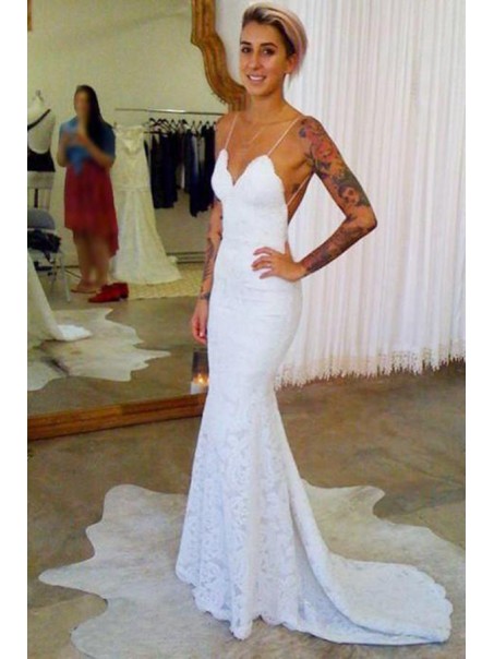 Mermaid Spaghetti Straps Lace Wedding Dresses Bridal Gowns 903053 Mermaid Spaghetti Straps Lace Wedding Dresses Bridal Gowns 903053