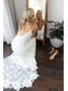Spaghetti Straps V Neck Lace Wedding Dresses Bridal Gowns 903056
