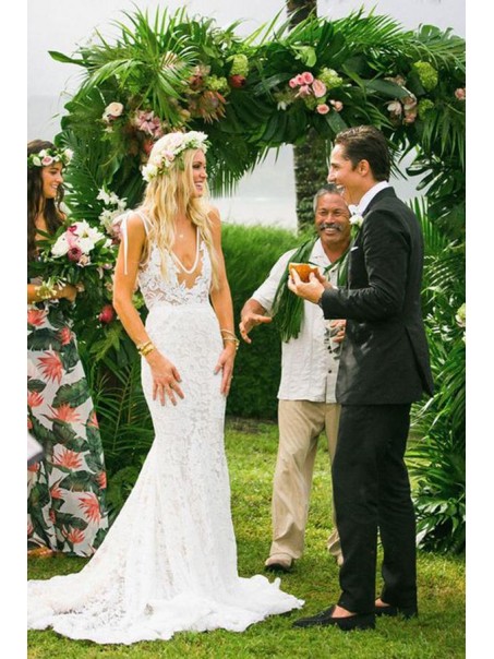 Mermaid V Neck Lace Wedding Dresses Bridal Gowns 903057 Mermaid V Neck Lace Wedding Dresses Bridal Gowns 903057