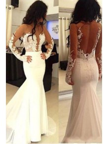Mermaid Lace Wedding Dresses Bridal Gowns with Long Sleeves 903058