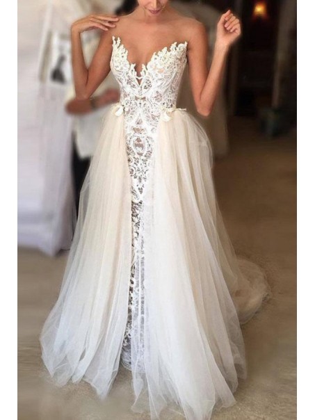 Lace and Tulle Sweetheart Wedding Dresses Bridal Gowns 903062