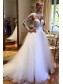 A-Line Lace and Tulle Wedding Dresses Bridal Gowns with Long Sleeves 903064