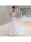 A-Line V Neck Lace Long Wedding Dresses Bridal Gowns 903066