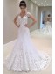 A-Line V Neck Lace Long Wedding Dresses Bridal Gowns 903066