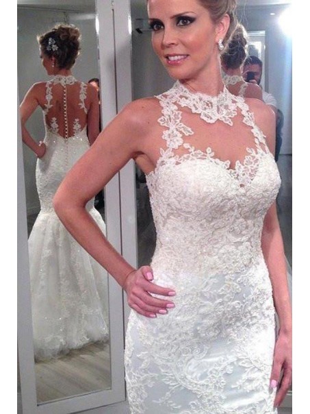 Elegant Mermaid Lace Wedding Dresses Bridal Gowns 903067