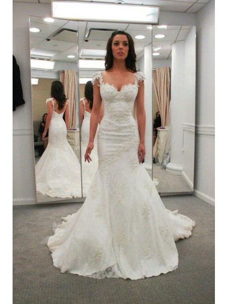 Elegant Mermaid Lace Wedding Dresses Bridal Gowns 903068