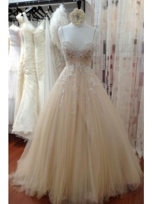 A-Line Spaghetti Straps Tulle and Lace Wedding Dresses Bridal Gowns 903072 A-Line Spaghetti Straps Tulle and Lace Wedding Dresses Bridal Gowns 903072