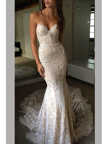 Mermaid Sweetheart Lace Long Wedding Dresses Bridal Gowns 903074 Mermaid Sweetheart Lace Long Wedding Dresses Bridal Gowns 903074