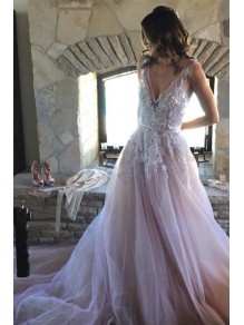 A-Line Lace V Neck Wedding Dresses Bridal Gowns 903081 A-Line Lace V Neck Wedding Dresses Bridal Gowns 903081