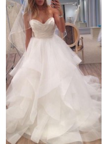 A-Line Sweetheart Tulle Wedding Dresses Bridal Gowns 903084