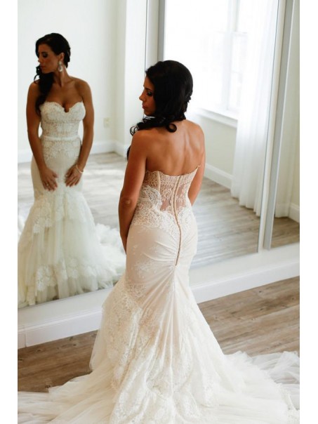 Long Mermaid Lace Sweetheart Wedding Dresses Bridal Gowns 903089 Long Mermaid Lace Sweetheart Wedding Dresses Bridal Gowns 903089
