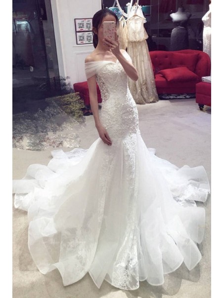 Elegant Mermaid Lace Off the Shoulder Wedding Dresses Bridal Gowns 903097 Elegant Mermaid Lace Off the Shoulder Wedding Dresses Bridal Gowns 903097