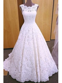 Elegant A-Line Lace Long Wedding Dresses Bridal Gowns 903098 Elegant A-Line Lace Long Wedding Dresses Bridal Gowns 903098