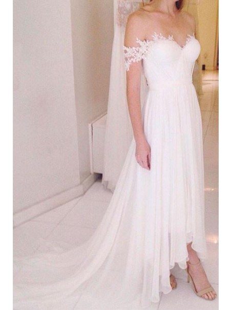 A-Line Chiffon and Lace Wedding Dresses Bridal Gowns 903100