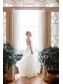 A-Line Long White V Neck Wedding Dresses Bridal Gowns 903108