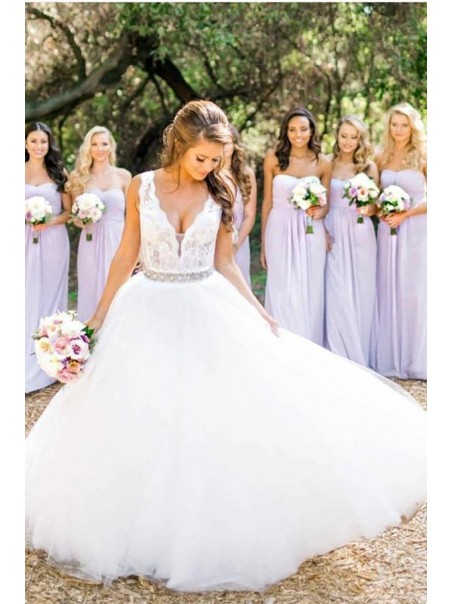 A-Line Lace and Tulle Beaded Wedding Dresses Bridal Gowns 903116 A-Line Lace and Tulle Beaded Wedding Dresses Bridal Gowns 903116