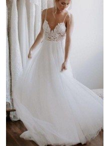 A-Line Halter Lace and Tulle Wedding Dresses Bridal Gowns 903124 A-Line Halter Lace and Tulle Wedding Dresses Bridal Gowns 903124