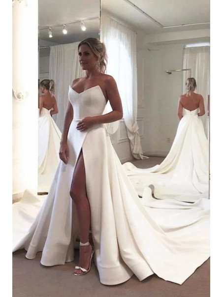 A-Line Long Satin Wedding Dresses Bridal Gowns 903128 A-Line Long Satin Wedding Dresses Bridal Gowns 903128