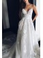 A-Line Spaghetti Straps Lace Wedding Dresses Bridal Gowns 903133