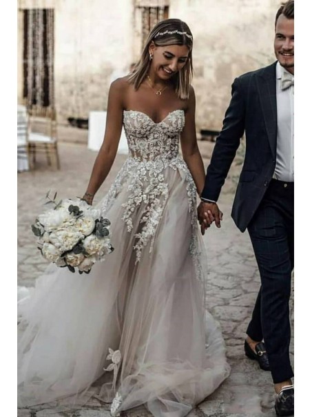 A-Line Sweetheart Lace Long Wedding Dresses Bridal Gowns 903134 A-Line Sweetheart Lace Long Wedding Dresses Bridal Gowns 903134