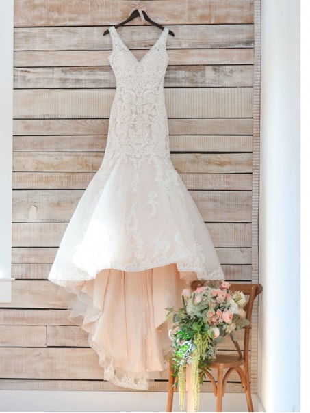 Mermaid Lace V Neck Wedding Dresses Bridal Gowns 903140