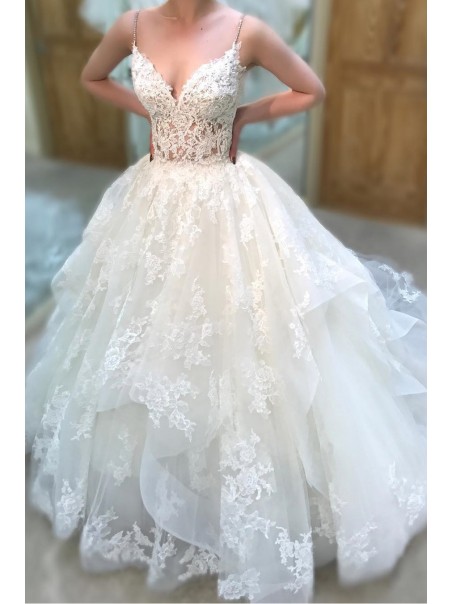 A-Line Lace V Neck Wedding Dresses Bridal Gowns 903142 A-Line Lace V Neck Wedding Dresses Bridal Gowns 903142