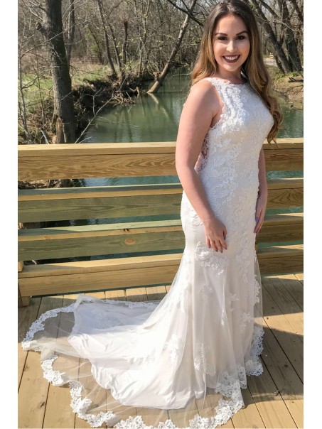 Mermaid Lace Long Wedding Dresses Bridal Gowns 903145