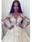 A-Line Long Sleeves Lace Wedding Dresses Bridal Gowns 903151