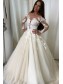 A-Line Long Sleeves Lace Wedding Dresses Bridal Gowns 903151