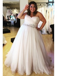 A-Line Sweetheart Beaded Plus Size Wedding Dresses Bridal Gowns 903158