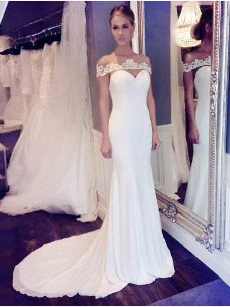 Long Mermaid Lace Wedding Dresses Bridal Gowns 903164