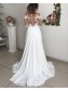A-Line Chiffon and Lace Long Sleeves Wedding Dresses Bridal Gowns 903188