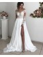 A-Line Chiffon and Lace Long Sleeves Wedding Dresses Bridal Gowns 903188