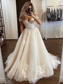 A-Line Lace and Tulle Wedding Dresses Bridal Gowns 903199 A-Line Lace and Tulle Wedding Dresses Bridal Gowns 903199