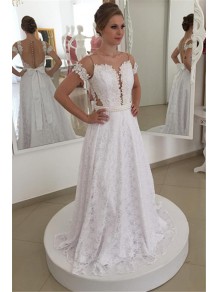 A-Line Beaded Lace Wedding Dresses Bridal Gowns 903209 A-Line Beaded Lace Wedding Dresses Bridal Gowns 903209