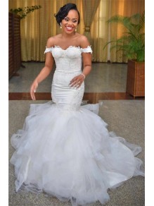 Mermaid Lace and Tulle Off the Shoulder Wedding Dresses Bridal Gowns 903210 Mermaid Lace and Tulle Off the Shoulder Wedding Dresses Bridal Gowns 903210