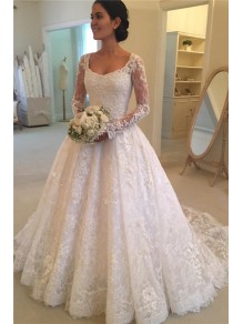 A-Line Long Sleeves Lace Wedding Dresses Bridal Gowns 903218 A-Line Long Sleeves Lace Wedding Dresses Bridal Gowns 903218