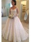 A-Line Long Sleeves Lace Wedding Dresses Bridal Gowns 903218