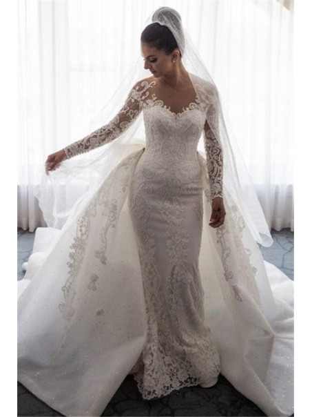 Mermaid Lace Long Sleeves Wedding Dresses Bridal Gowns 903245 Mermaid Lace Long Sleeves Wedding Dresses Bridal Gowns 903245
