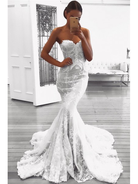 Mermaid Sweetheart Lace and Tulle Wedding Dresses Bridal Gowns 903247 Mermaid Sweetheart Lace and Tulle Wedding Dresses Bridal Gowns 903247
