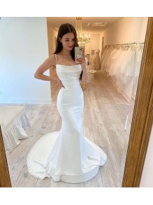 Mermaid Spaghetti Straps Long Wedding Dresses Bridal Gowns 903248