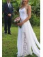 Elegant Long Chiffon and Lace Spaghetti Straps Wedding Dresses Bridal Gowns 903267