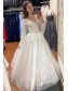 A-Line Long Sleeves Lace and Tulle Wedding Dresses Bridal Gowns 903269