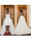 High Low Lace and Tulle Wedding Dresses Bridal Gowns with Long Sleeves 903272