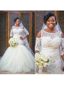 Mermaid Lace and Tulle Beaded Wedding Dresses Bridal Gowns 903275 Mermaid Lace and Tulle Beaded Wedding Dresses Bridal Gowns 903275